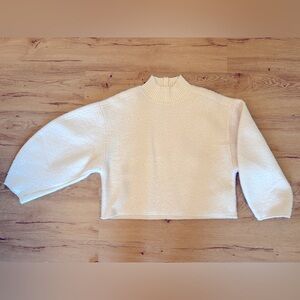 ZARA NWOT Ivory Balloon Sleeve Sweater
